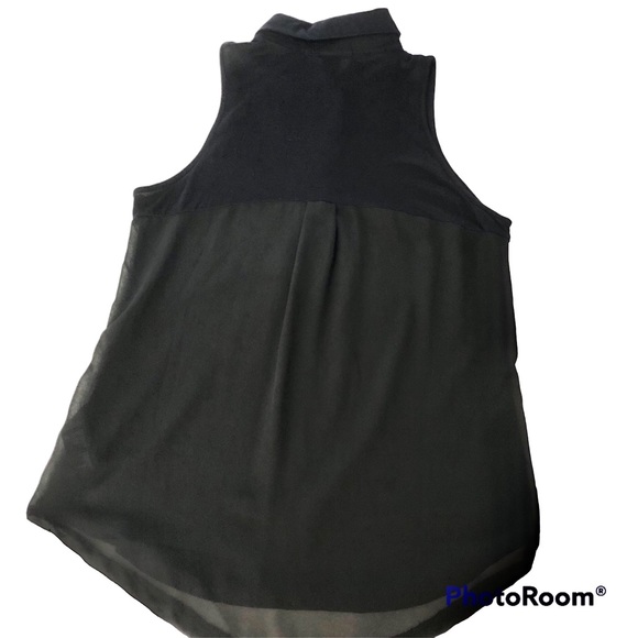 Forever 21 Sleeveless Tank Top Snap black cotton and mesh SZ Small - Picture 6 of 12